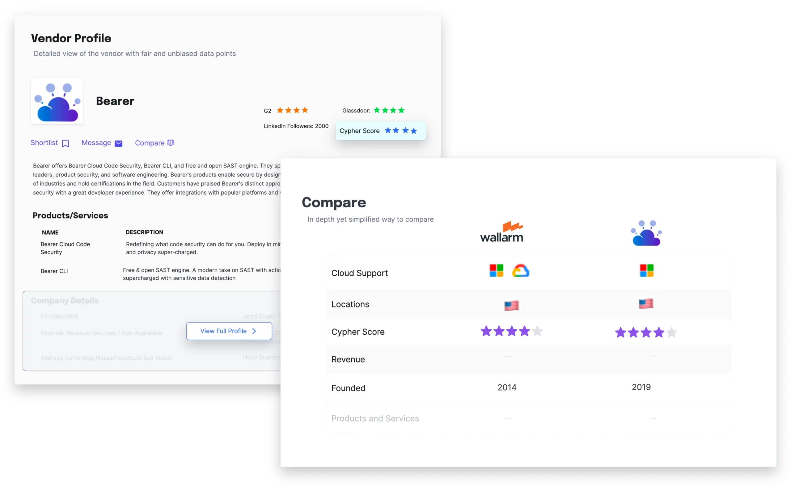 Buyer - Vendor Profile and Comparison